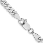 Leslie's 14K White Gold 3.9mm Flat Beveled Curb Chain - Image 3
