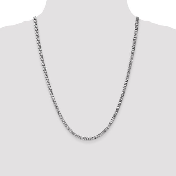 Leslie's 14K White Gold 3.9mm Flat Beveled Curb Chain - Image 4