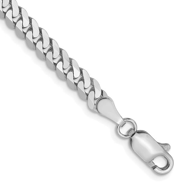 Leslie's 14K White Gold 3.9mm Flat Beveled Curb Chain