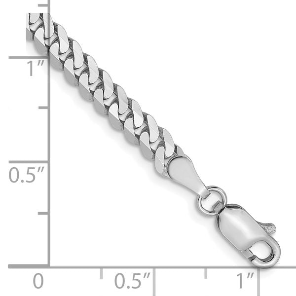 Leslie's 14K White Gold 3.9mm Flat Beveled Curb Chain - Image 2