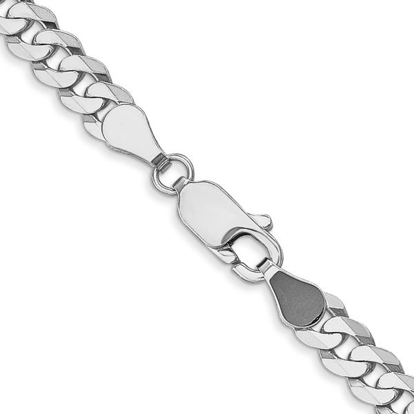 Leslie's 14K White Gold 4.5mm Flat Beveled Curb Chain - Image 3