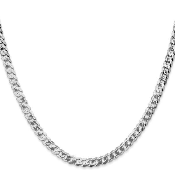 Leslie's 14K White Gold 4.5mm Flat Beveled Curb Chain - Image 2
