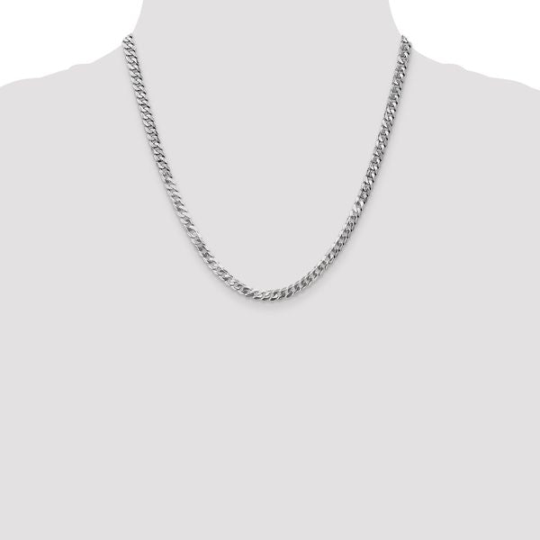 Leslie's 14K White Gold 4.5mm Flat Beveled Curb Chain - Image 4