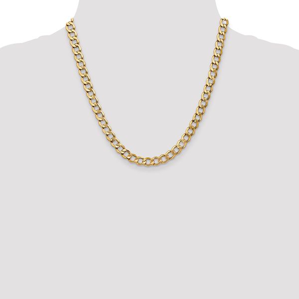 Leslie's 14K 7mm Semi-Solid Curb Link Chain - Image 4