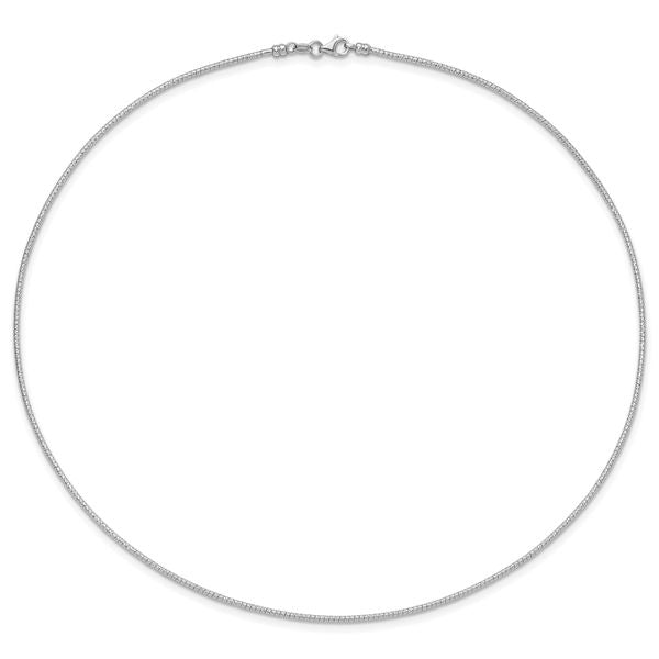 14K White 1.5mm D/C Neckwire Necklace - Image 3