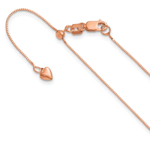 Leslie's 14K Rose Gold Adjustable .55mm Baby Box Chain