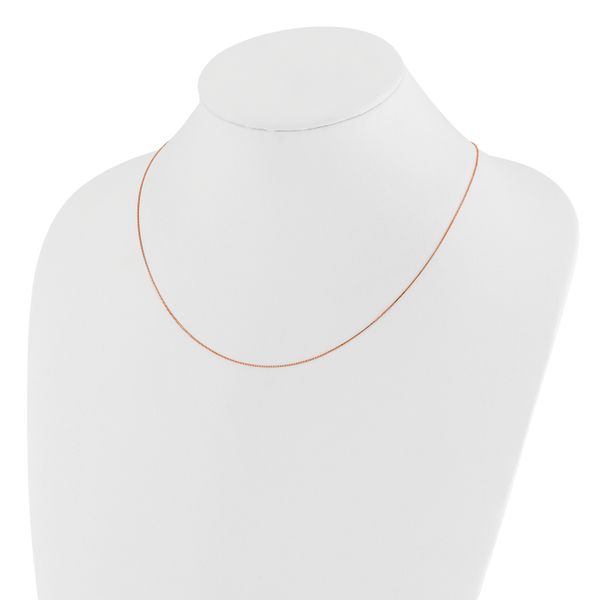 Leslie's 14K Rose Gold Adjustable .55mm Baby Box Chain - Image 3