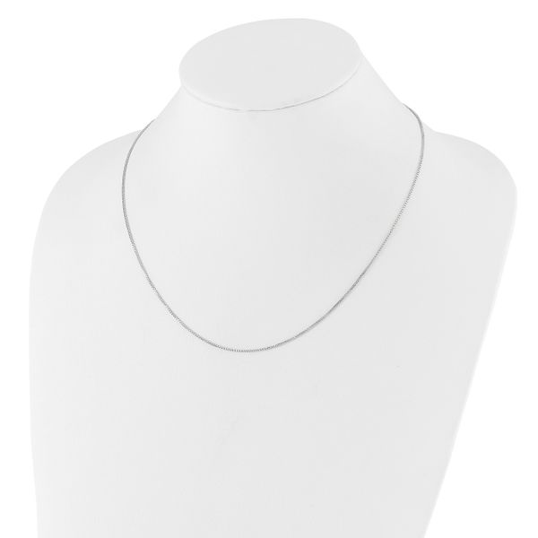 Leslie's 14K White Gold Adjustable 1mm D/C Box Chain - Image 3