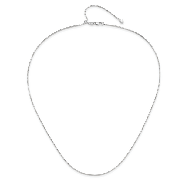 Leslie's 14K White Gold Adjustable 1mm D/C Box Chain - Image 4