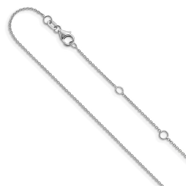 Leslie's 14k White Gold 1.25mm Round Cable 1in+1in Adjustable Chain