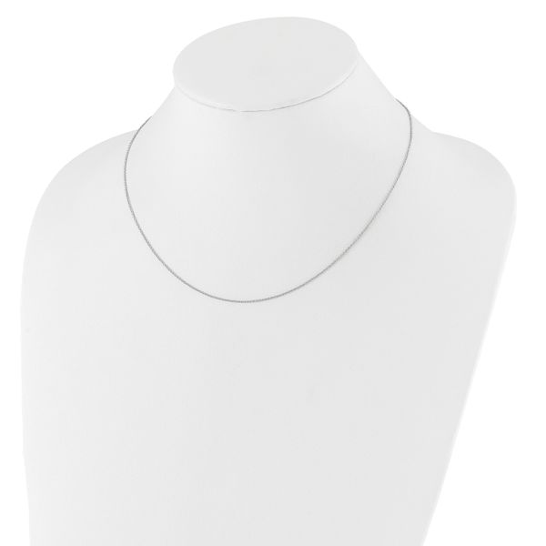 Leslie's 14k White Gold 1.25mm Round Cable 1in+1in Adjustable Chain - Image 3