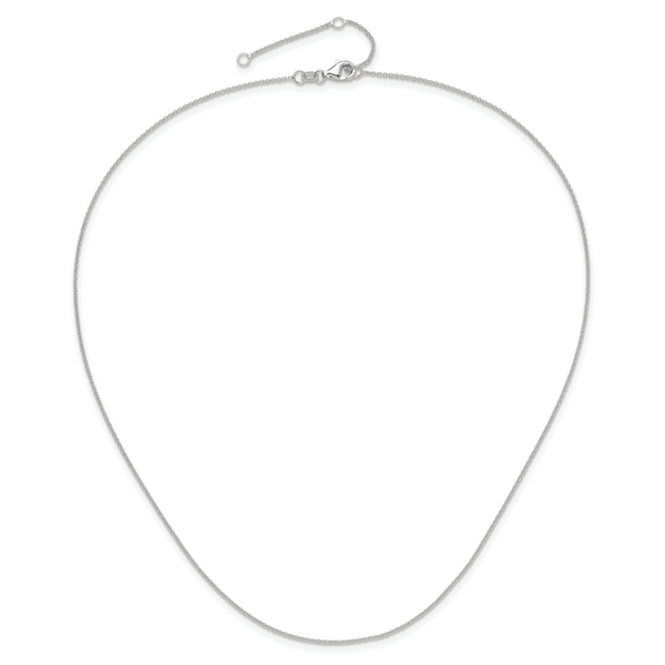 Leslie's 14k White Gold 1.25mm Round Cable 1in+1in Adjustable Chain - Image 4