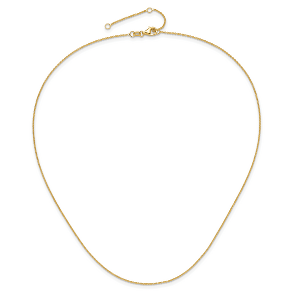 Leslie's 14k Yellow Gold 1.25mm Round Cable 1in+1in Adjustable Chain - Image 4