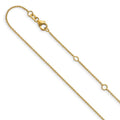 14k Yellow Gold 1.25mm Round Cable 2in+2in Adjustable Chain