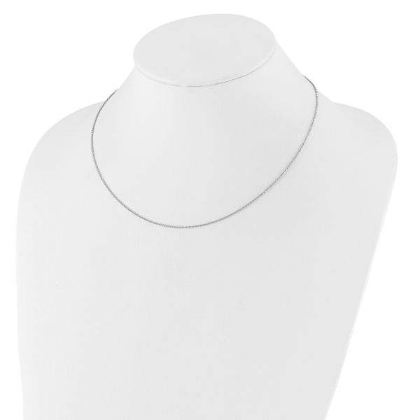 14k White Gold 1.4mm Round Cable 2in+2in Adjustable Chain - Image 3