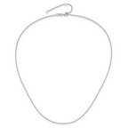 14k White Gold 1.4mm Round Cable 2in+2in Adjustable Chain - Image 4