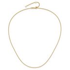 14k 1.4mm Round Cable 2in+2in Adjustable Chain - Image 4