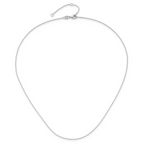 Leslie's 14k White Gold 1.1mm D/C Square Cable 1in+1in Adjustable Chain - Image 4