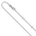 Leslie's 14k White Gold 1.1mm D/C Square Cable 2in+2in Adjustable Chain
