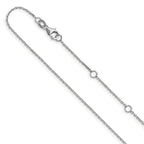 Leslie's 14k White Gold 1.1mm D/C Square Cable 2in+2in Adjustable Chain