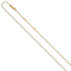 Leslie's 14k 1.1mm D/C Square Cable 1in+1in Adjustable Chain - Image 2