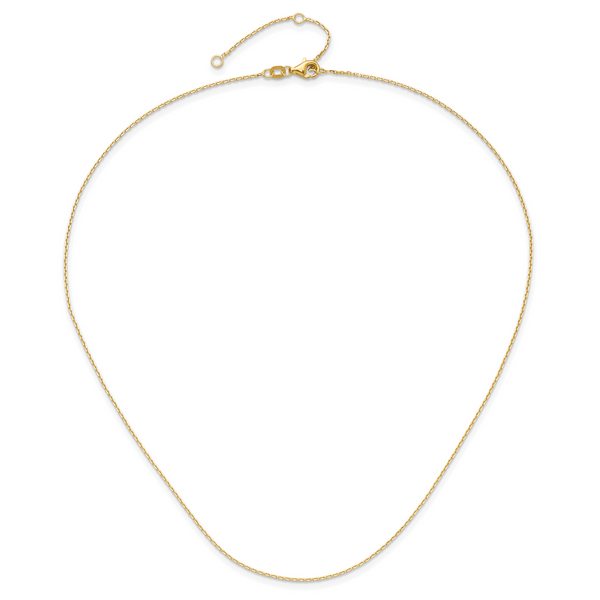 Leslie's 14k 1.1mm D/C Square Cable 1in+1in Adjustable Chain - Image 4