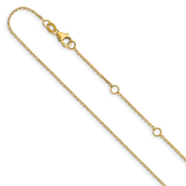 Leslie's 14k 1.1mm D/C Square Cable 2in+2in Adjustable Chain