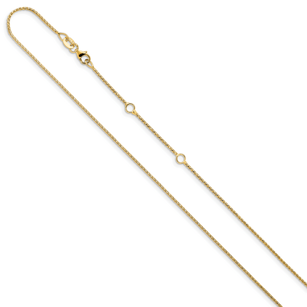 Leslie's 14K 1mm D/C Open Franco 1in+1in Adjustable Chain - Image 2