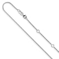 Leslie's 14K White Gold 1mm D/C Open Franco 1in+1in Adjustable Chain