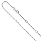 Leslie's 14K White Gold 1mm D/C Open Franco 1in+1in Adjustable Chain