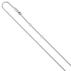 Leslie's 14K White Gold 1mm D/C Open Franco 1in+1in Adjustable Chain - Image 2