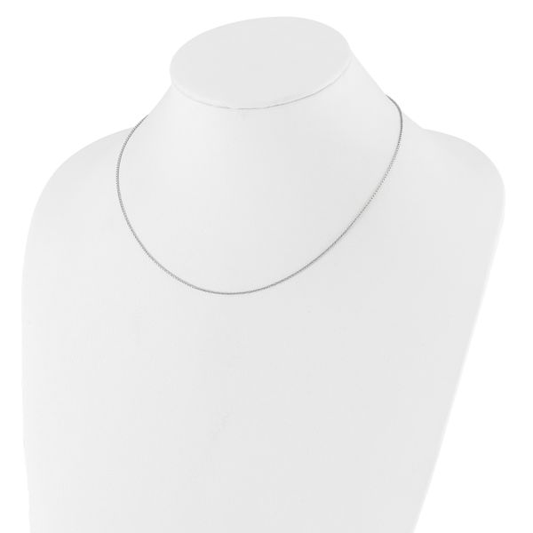 Leslie's 14K White Gold 1mm D/C Open Franco 1in+1in Adjustable Chain - Image 3
