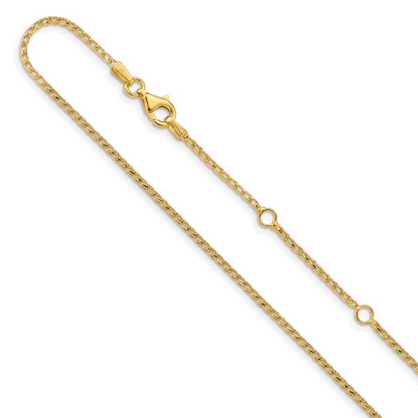 Leslie's 14K 1.4mm D/C Open Franco 1in+1in Adjustable Chain