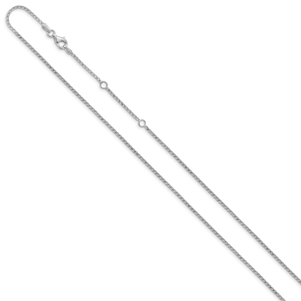 Leslie's 14K White Gold 1.4mm D/C Open Franco 1in+1in Adjustable Chain - Image 2