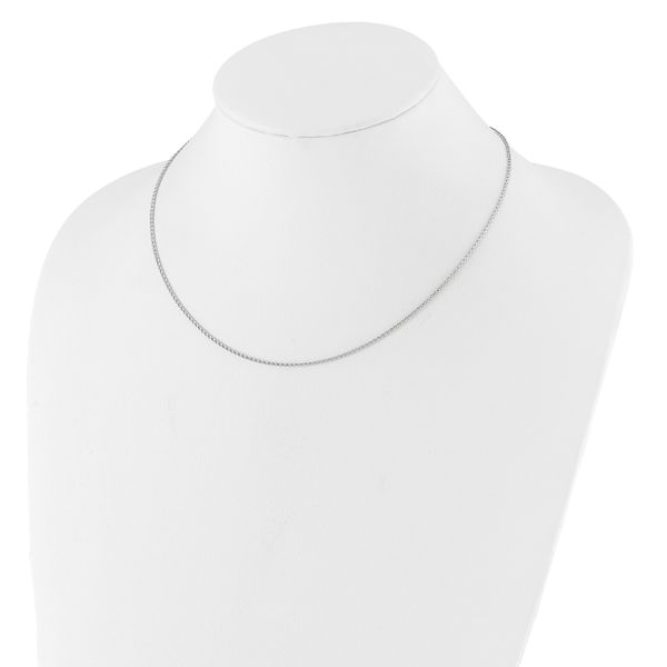 Leslie's 14K White Gold 1.4mm D/C Open Franco 1in+1in Adjustable Chain - Image 3