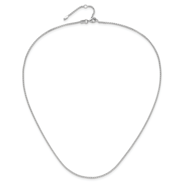 Leslie's 14K White Gold 1.4mm D/C Open Franco 1in+1in Adjustable Chain - Image 4