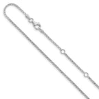 Leslie's 14K White Gold 1.4mm D/C Open Franco 1in+1in Adjustable Chain