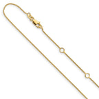 Leslie's 14K .8mm Baby Spiga 1in+1in Adjustable Chain