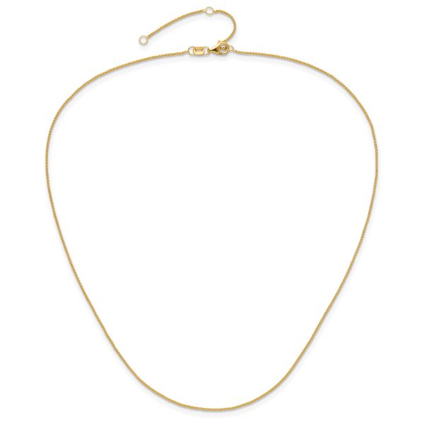 Leslie's 14K .8mm Baby Spiga 1in+1in Adjustable Chain - Image 4