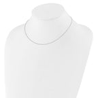Leslie's 14K White Gold .8mm Baby Spiga 1in+1in Adjustable Chain - Image 3