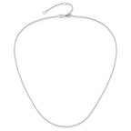 Leslie's 14K White Gold .8mm Baby Spiga 1in+1in Adjustable Chain - Image 4