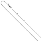 Leslie's 14K White Gold .8mm Baby Spiga 1in+1in Adjustable Chain - Image 2