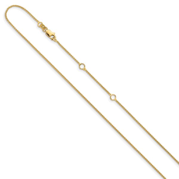 Leslie's 14K 1mm Spiga 1in+1in Adjustable Chain - Image 2