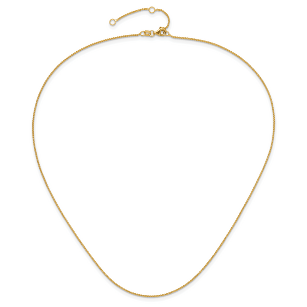 Leslie's 14K 1mm Spiga 1in+1in Adjustable Chain - Image 4
