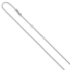 Leslie's 14K White Gold 1mm Spiga 1in+1in Adjustable Chain - Image 2
