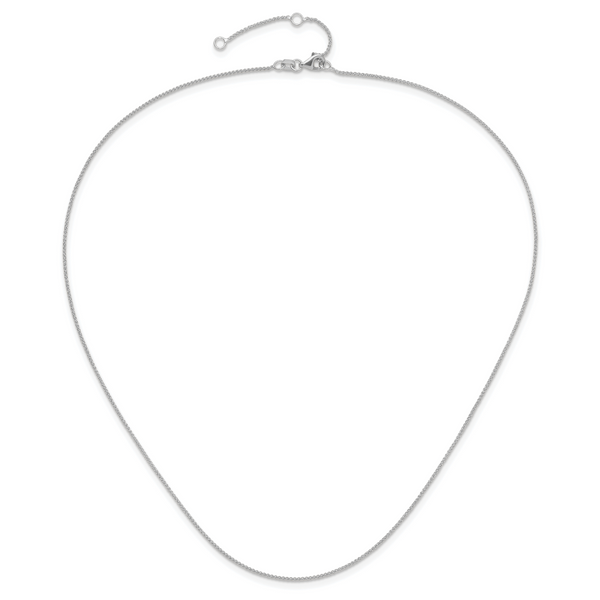 Leslie's 14K White Gold 1mm Spiga 1in+1in Adjustable Chain - Image 4