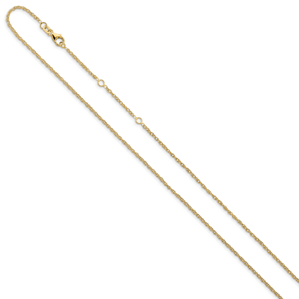Leslie's 14k 1.5mm D/C Loose Rope 1in+1in Adjustable Chain - Image 2