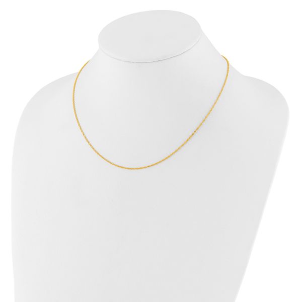 14K Leslie's 1.25mm Singapore 1in+1in Adjustable Chain - Image 3