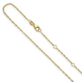 14K Leslie's 1.25mm Singapore 1in+1in Adjustable Chain