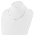 14K Leslie's White Gold 1.25mm Singapore 1in+1in Adjustable Chain - Image 3